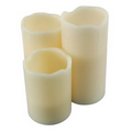 3 Piece Set Flameless LED Vanilla Scented Pillar Candle w/ Timer